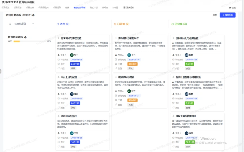 教育培训项目模板